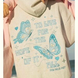 Pink Palm Puff Hoodie